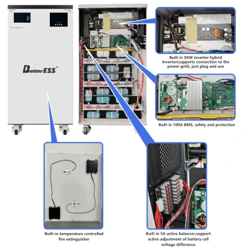 48V 51.2V 300Ah 15kWh All-in-One Mobile ESS Power Station with 5kW Hybrid Inverter
