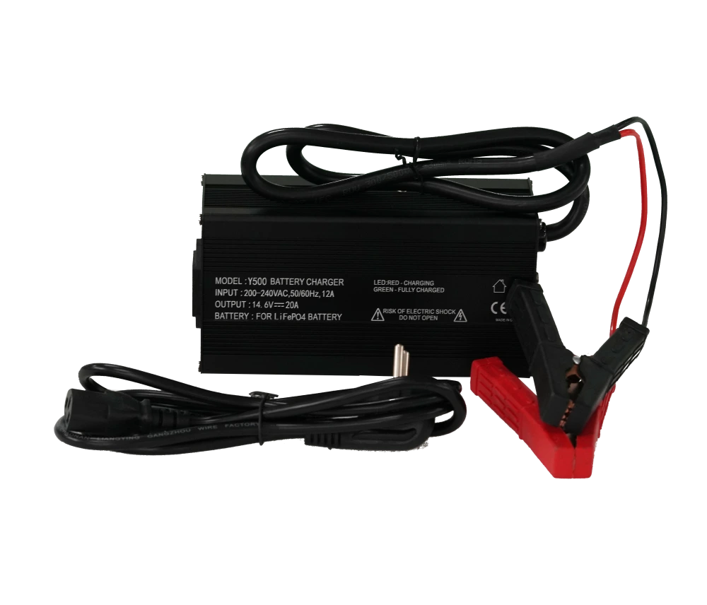 14.6V 20A LiFePO4 Battery Charger, 2-Stage Automatic Intelligent LiFePO4 Lithium Battery Charger Suitable for 12 V (12.8 V) Lithium Battery