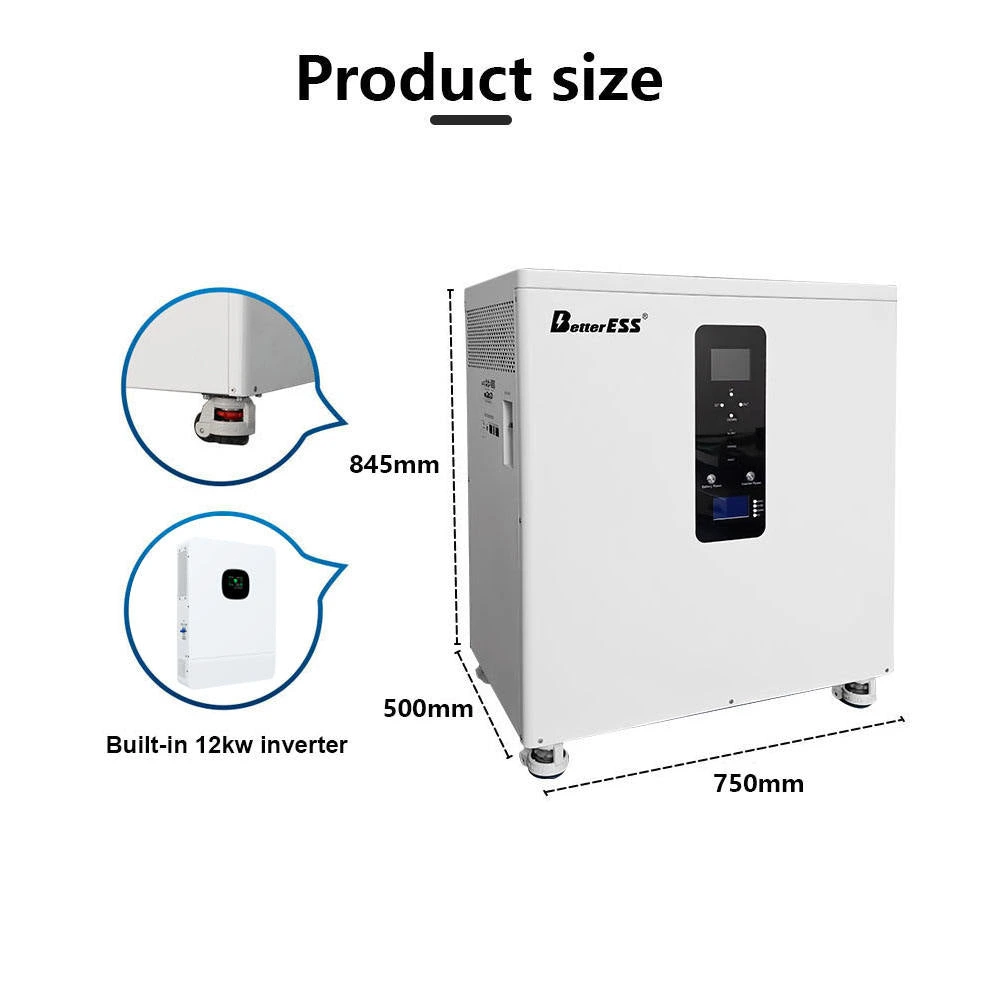 BetterESS 51.2V 628Ah 32kWh All-in-One Mobile ESS LiFePO4 Battery Energy Storage System with 12kW Three-Phase Hybrid Inverter Smart BMS MPPT & Equalization Module
